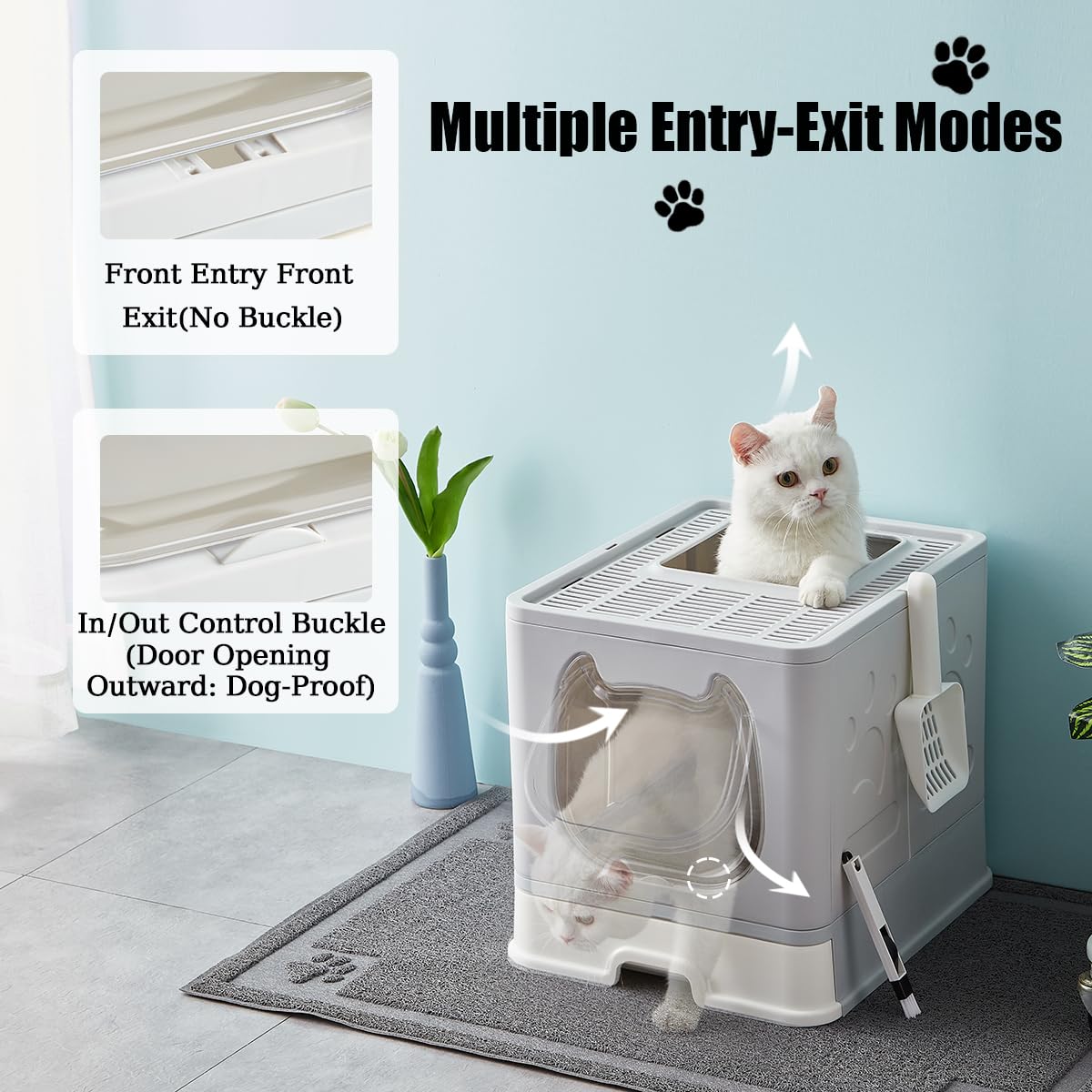Covered Litter Box with Lid and Scooper Y540