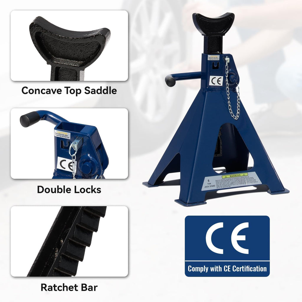 3 Ton Floor Jack & 6 Ton Jack Stands J471387
