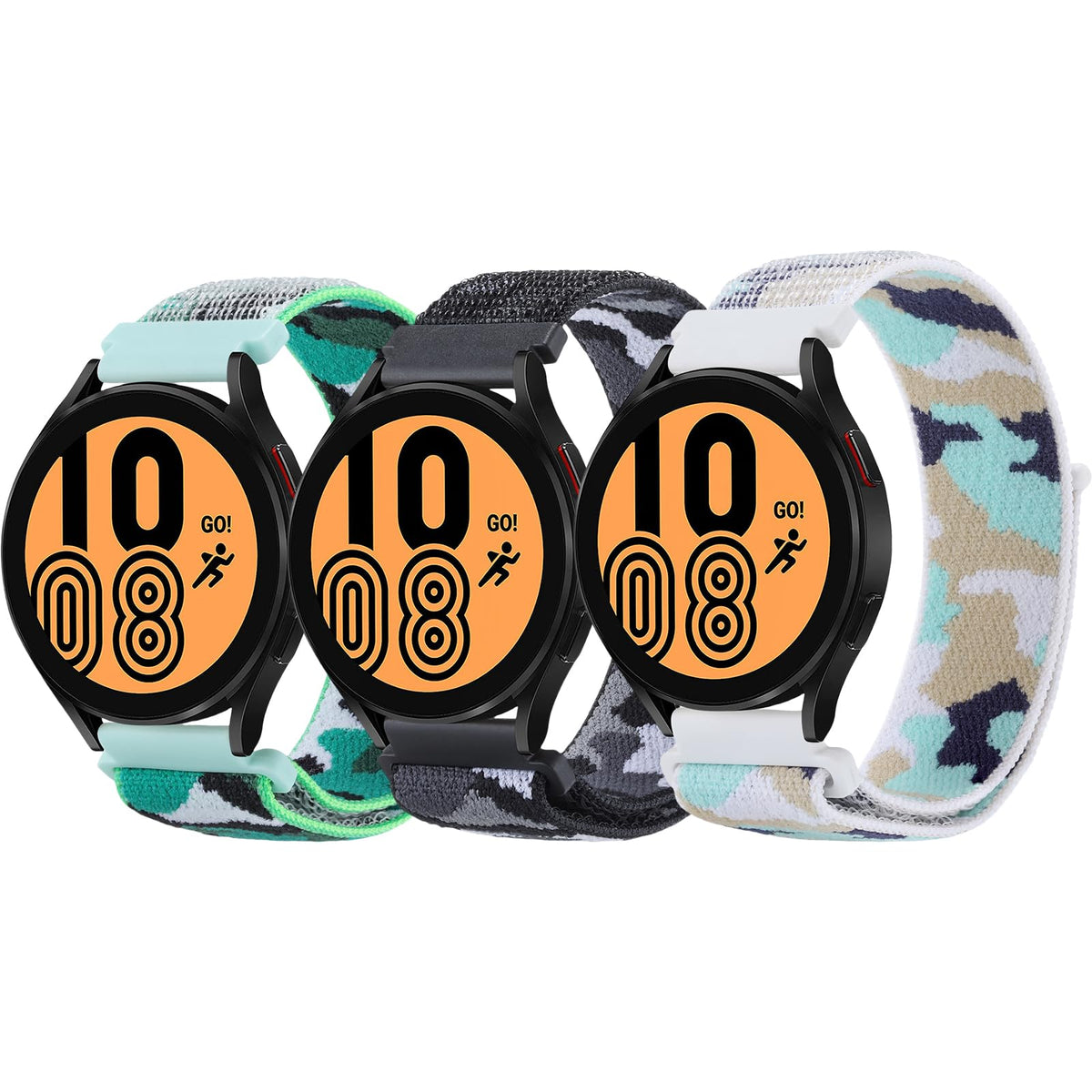 3 Pack 20mm Nylon Sport Loop Band Camouflage P808