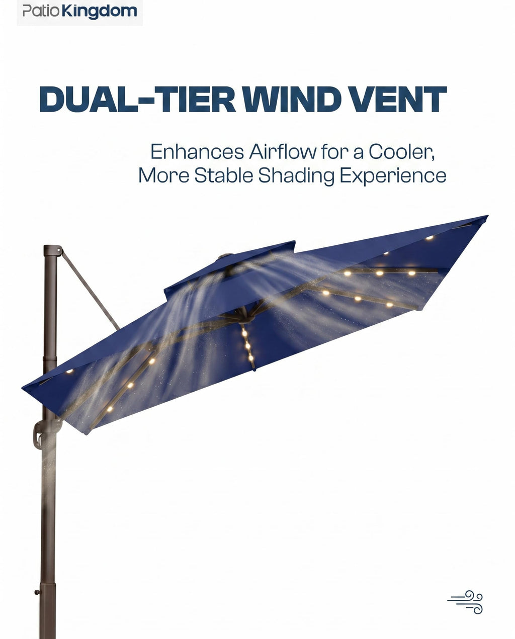 11x11 FT Double-Top Cantilever Patio Umbrella with Lights Z7754