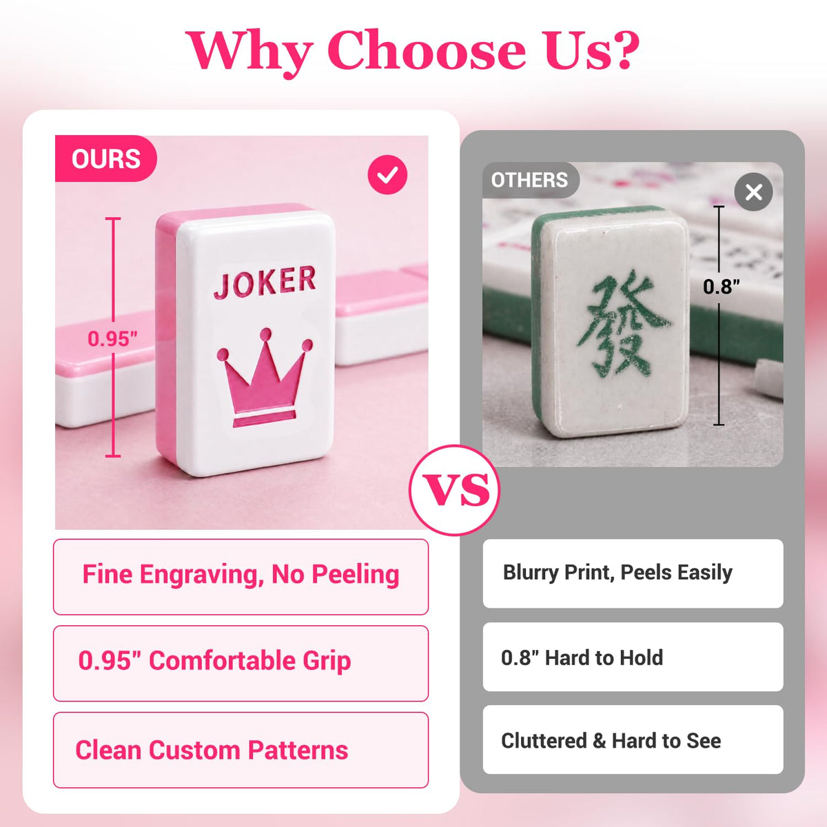 Pink Mini Travel Mahjong Tile Set with Racks and Bag M304
