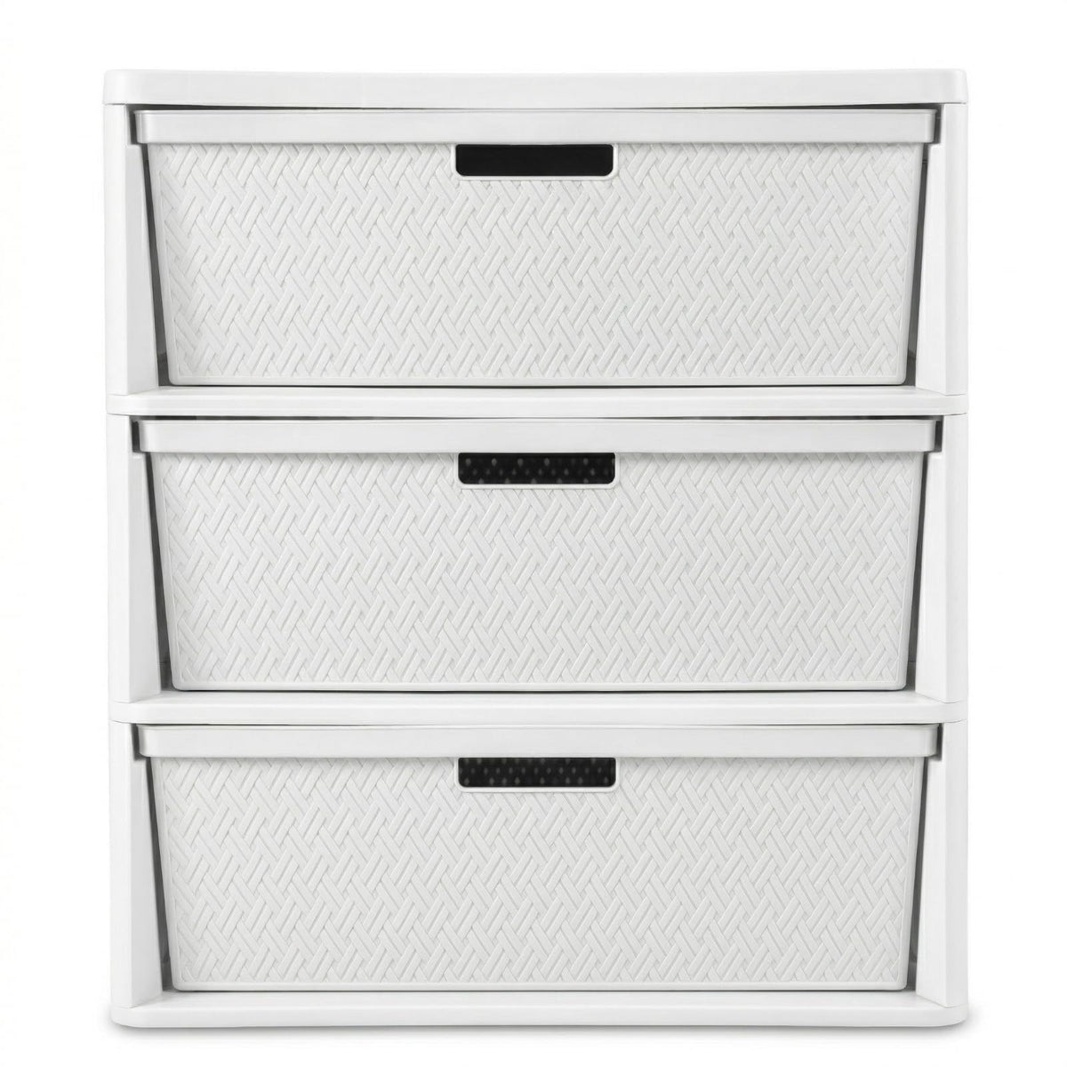 Opaque White 3-Drawer Plastic Storage Tower V2595