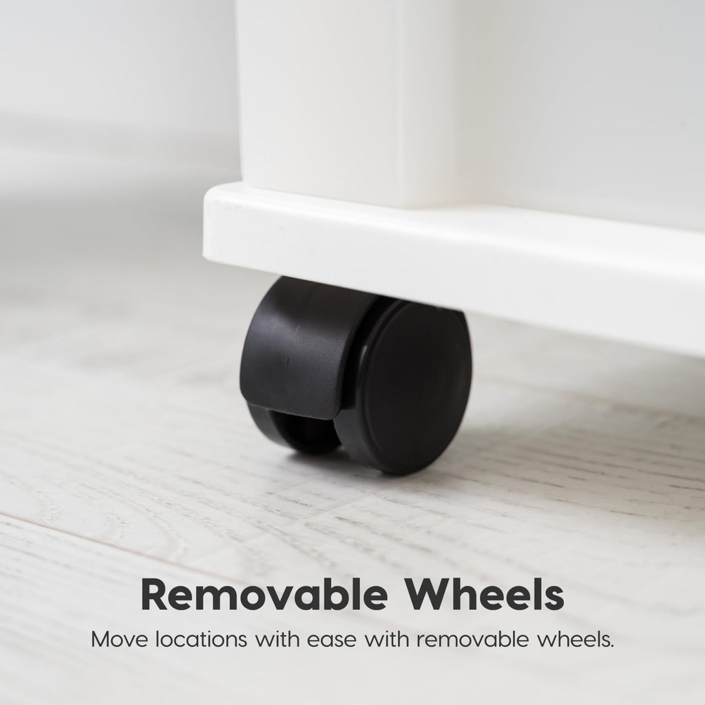 4 Drawer White Storage Cart with Wheels L28616