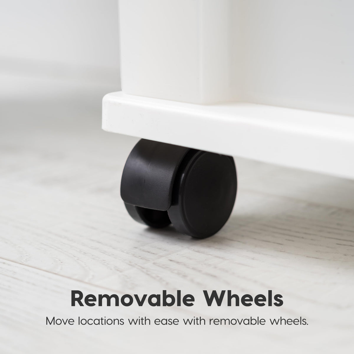 4 Drawer White Storage Cart with Wheels L28616