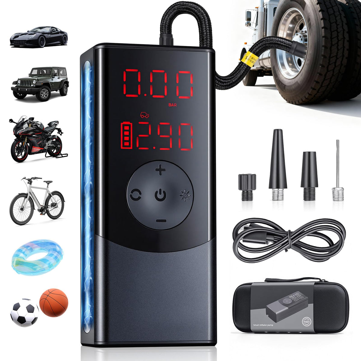 Portable Air Compressor 150 PSI with LED Light N5682
