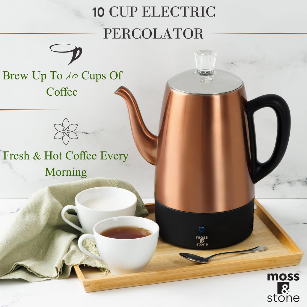 10 Cup Copper Electric Percolator Coffee Pot G903
