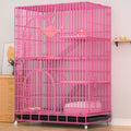 Collapsible Metal Wire Cat Cage with Wheels Q483418