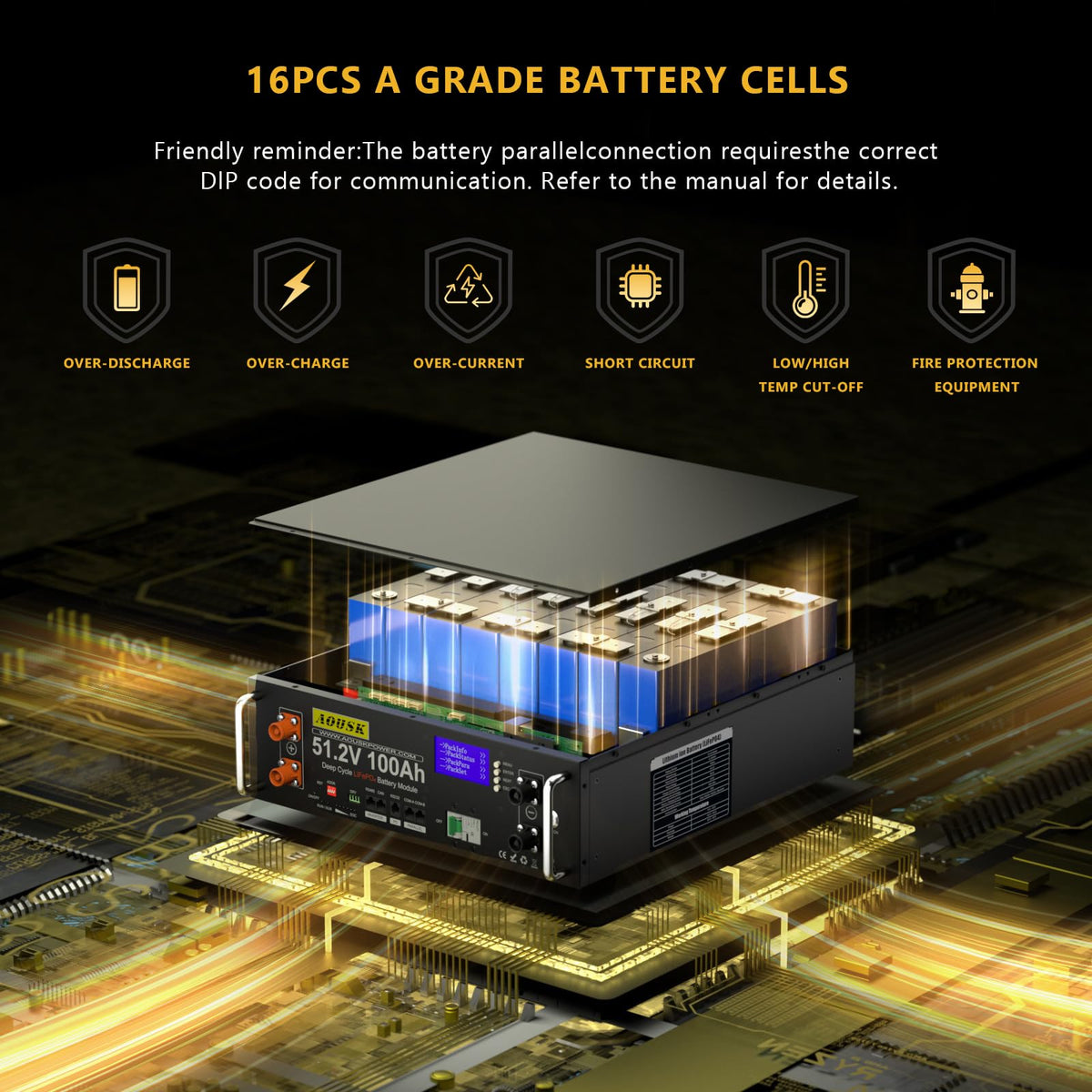 48V 100Ah Lithium LiFePO4 Solar Battery with 100A BMS E496015