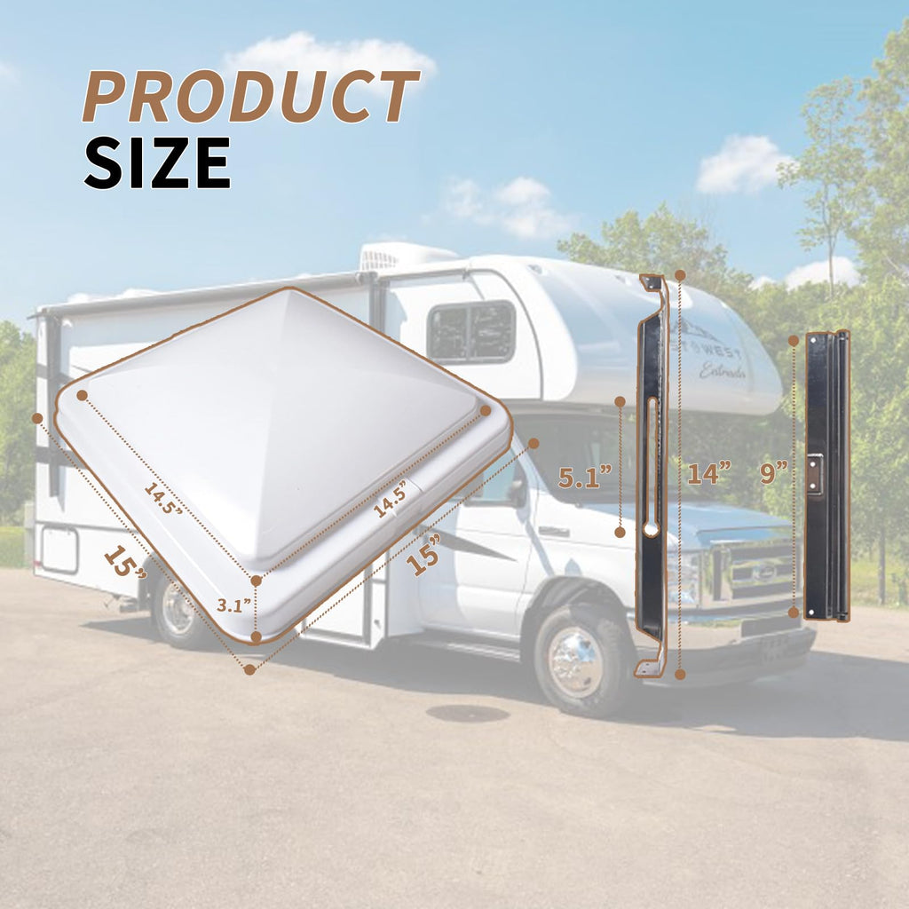 4 Pack 14 x 14 White RV Roof Vent Cover S6545