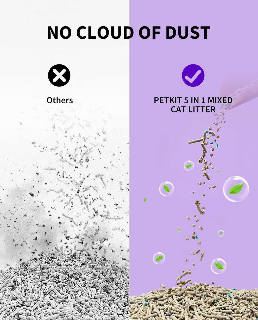 Mixed Cat Litter Fast Clumping Flushable Ultra Absorbent 7.9lb×2 Bags Y729