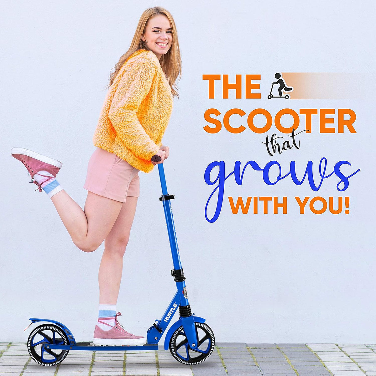 2-Wheel Folding Kick Scooter with Adjustable T-Bar Handlebar W5144
