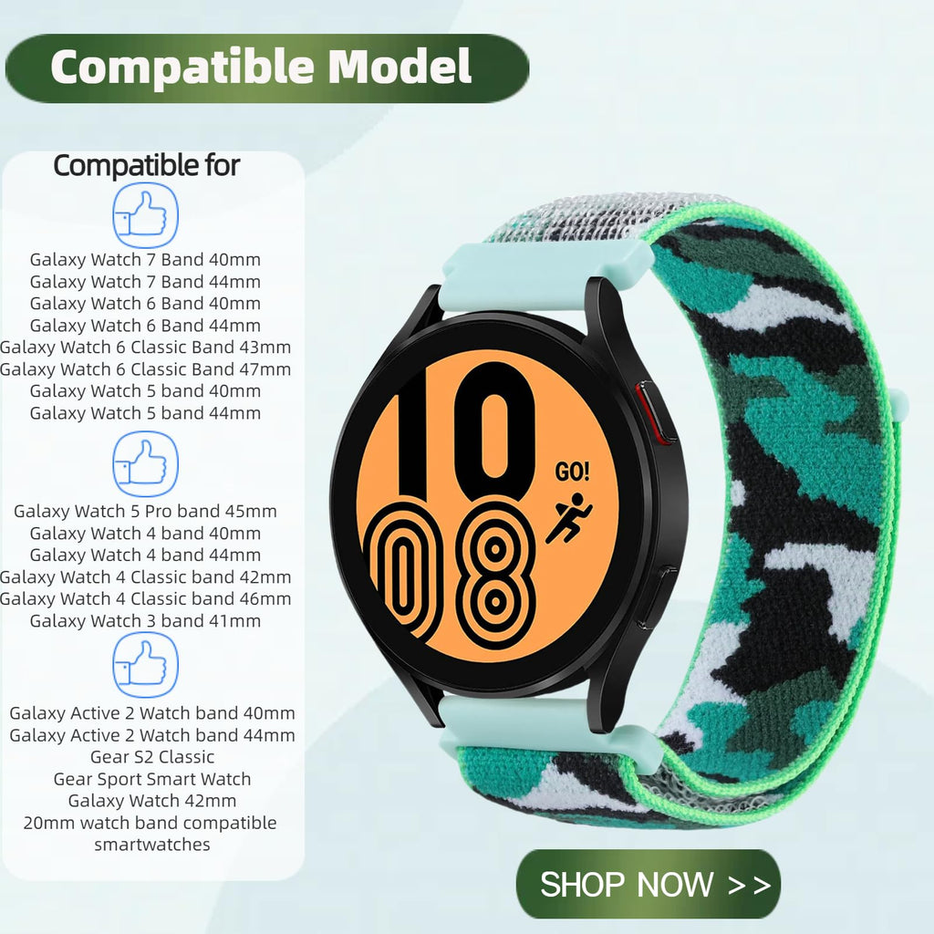 3 Pack 20mm Nylon Sport Loop Band Camouflage P808