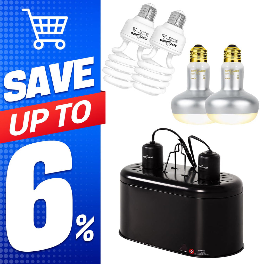 100W Basking Spot Light & 26W UVA UVB Bulb Combo Pack P793343