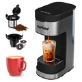 3-in-1 Single Serve Coffee Maker with Removable Water Reservoir, Black H7420