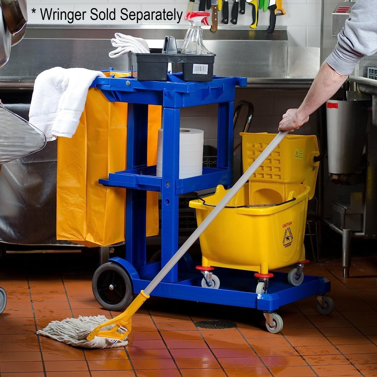35 qt. Yellow Mop Bucket on Wheels H61708