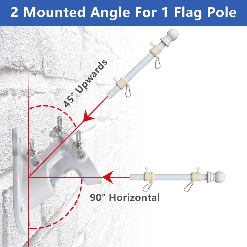 White 5-6ft Tangle Free Metal Flag Pole Kit L544
