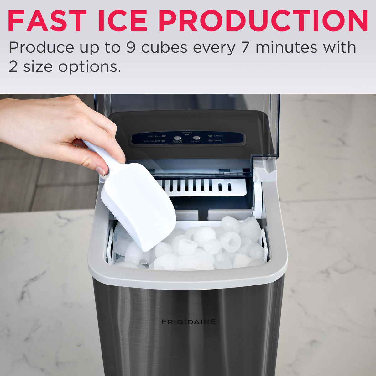 Portable 26 lb per Day Bullet Ice Maker Machine Black Stainless Steel M5357