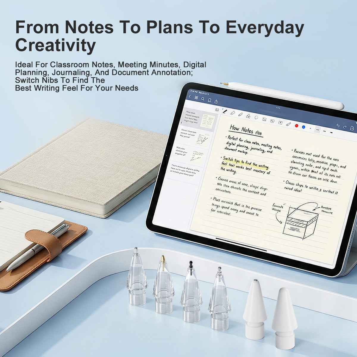 6 Pack White Pencil Tips for Apple Pencil H888543