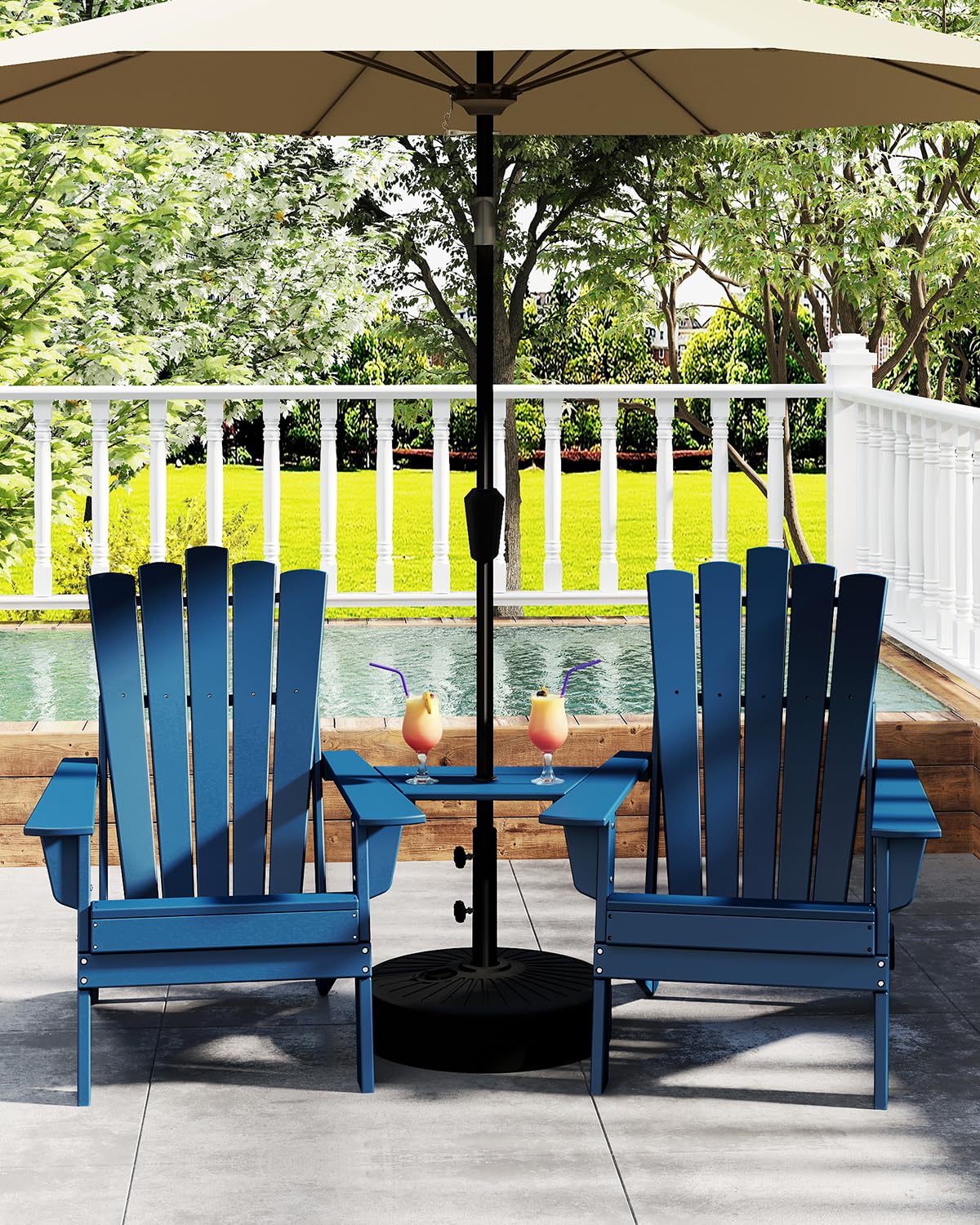 Blue Folding Adirondack Chairs Set of 2 M17831