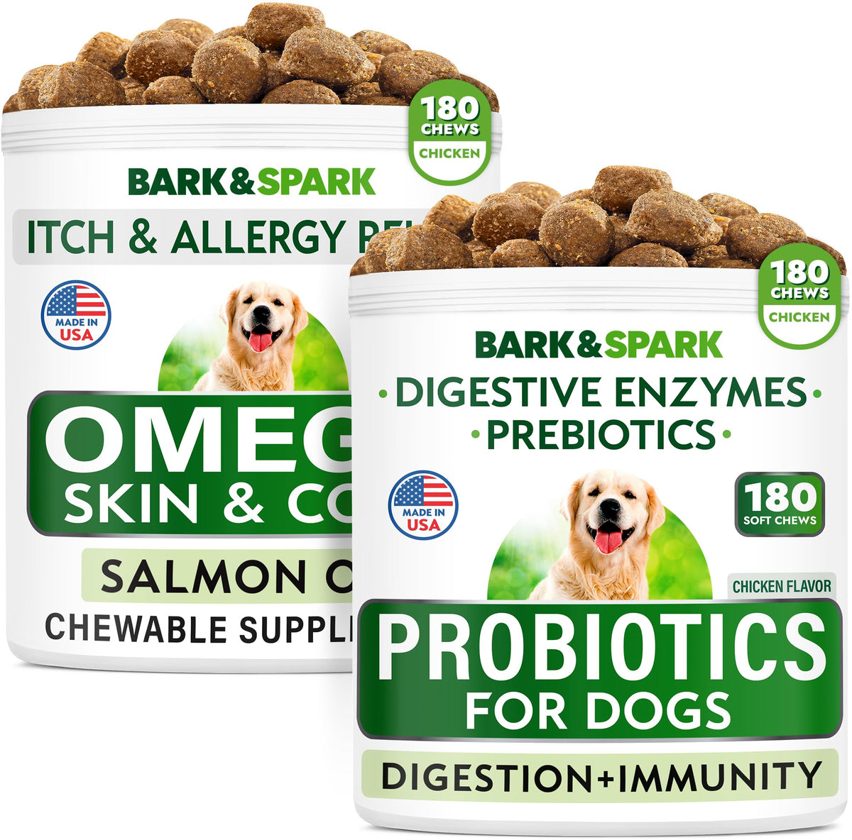 Dog Probiotics Chews + Omega 3 Bundle R940