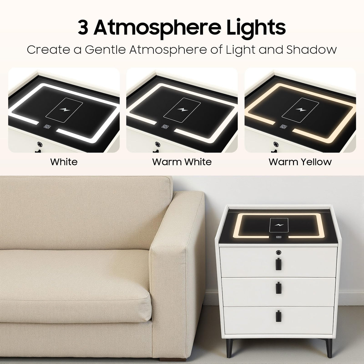 3 Drawers Nightstand V794