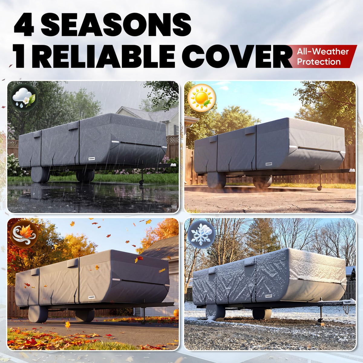 RV Cover Fits 14-16ft Pop Up Folding Campers D284047