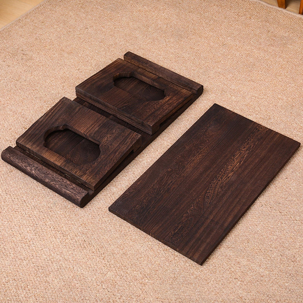 Mid-Century Foldable Coffee Table with Shelf 60x30x22cm M653379