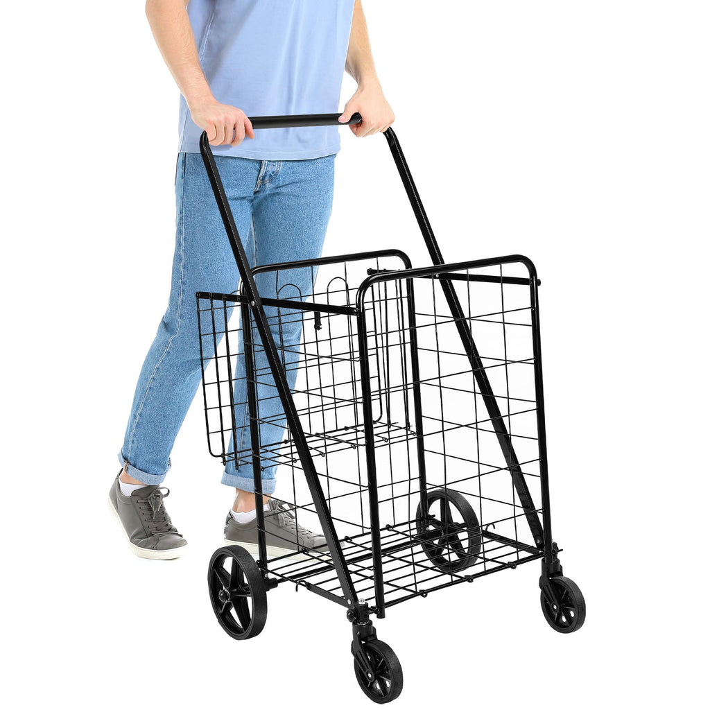 Foldable Utility Cart with 360-Degree Wheels, X-Large, Black L917
