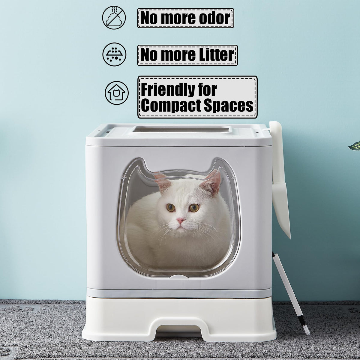 Covered Litter Box with Lid and Scooper Y540