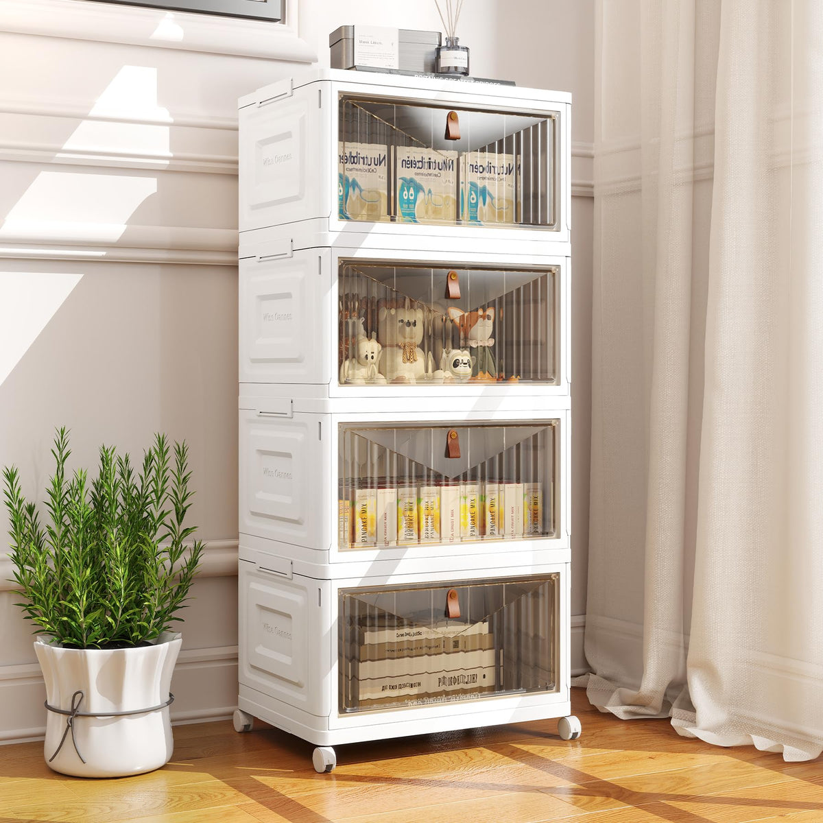 Closet Organizers and Storage with Wheels, 23QT White W68808