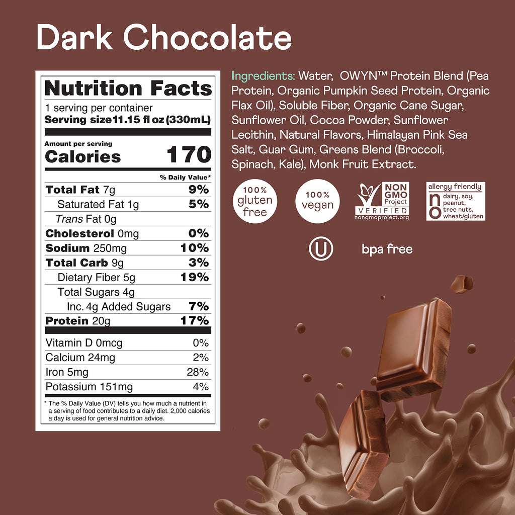 20g Vegan Protein Shake with Prebiotics, 12 Pack G746