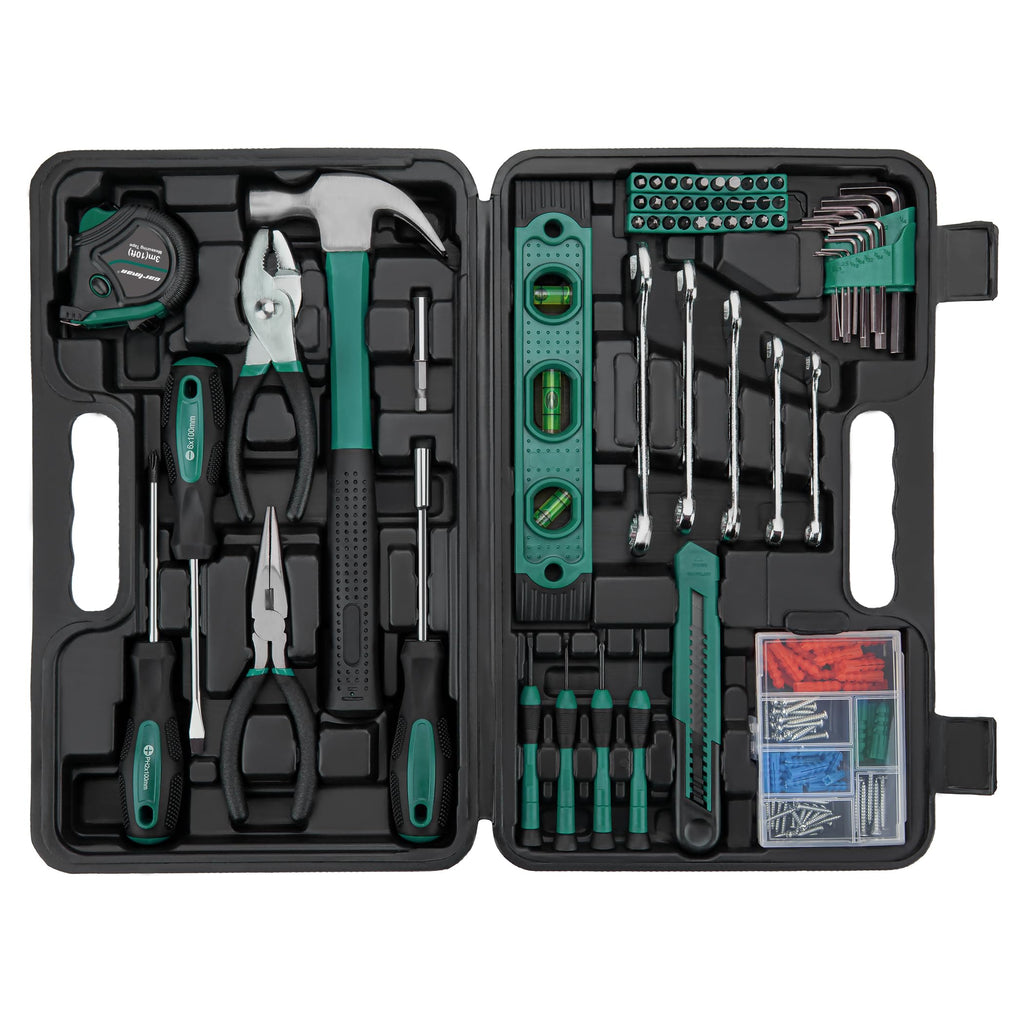 152-Piece Green Household Tool Set with Storage Case A126941