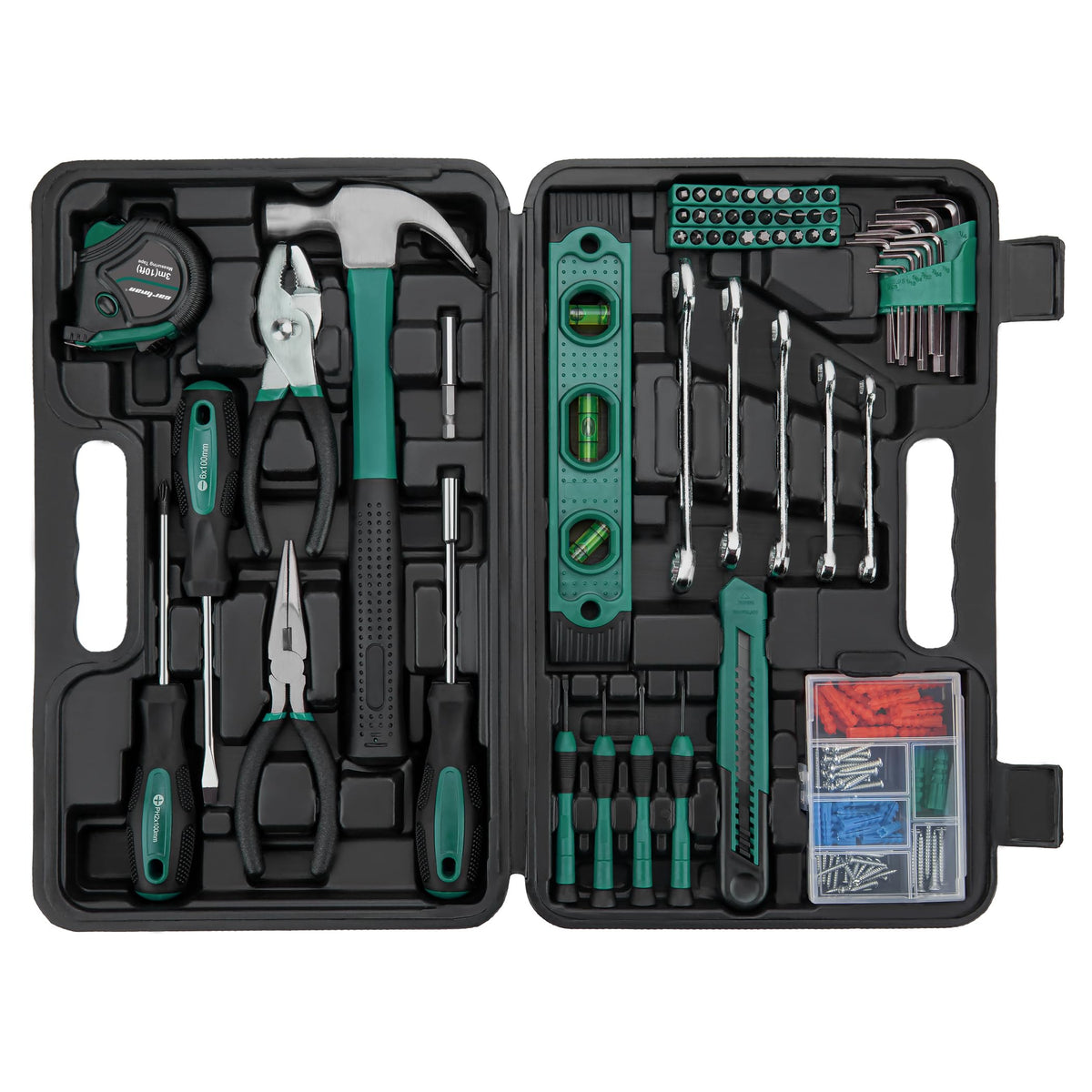 152-Piece Green Household Tool Set with Storage Case A126941