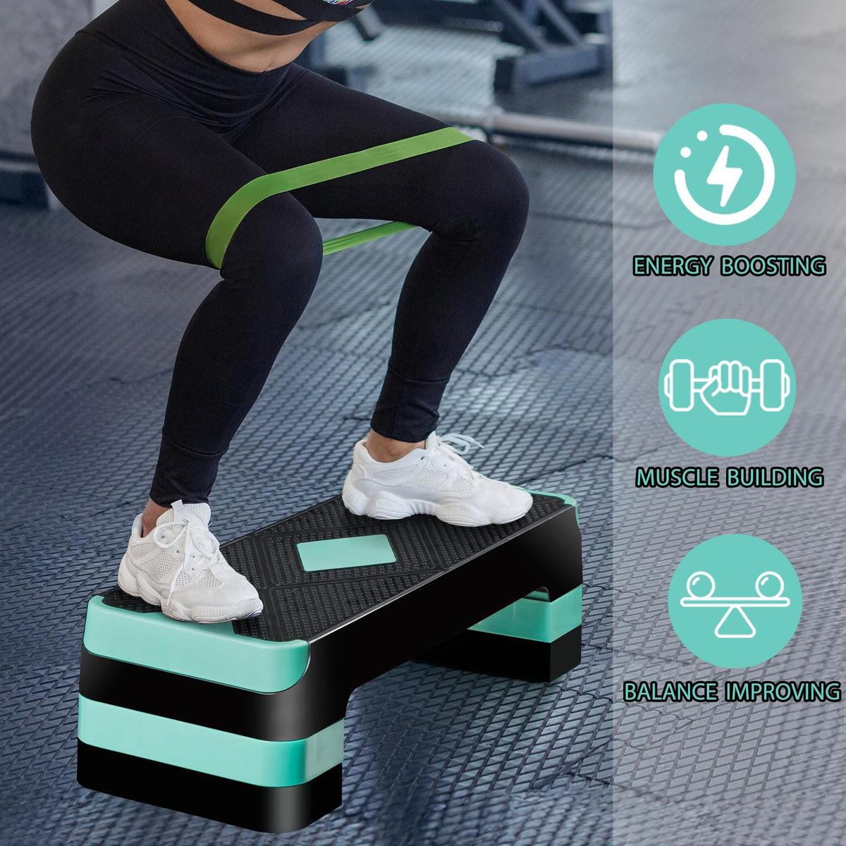 27 Inch Adjustable Aerobic Exercise Step Platform A60941
