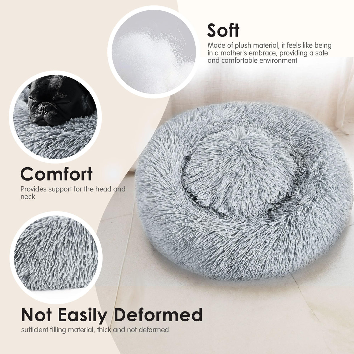 20in Calming Donut Dog & Cat Bed A65780