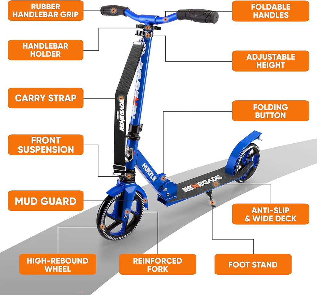 2-Wheel Folding Kick Scooter with Adjustable T-Bar Handlebar W5144