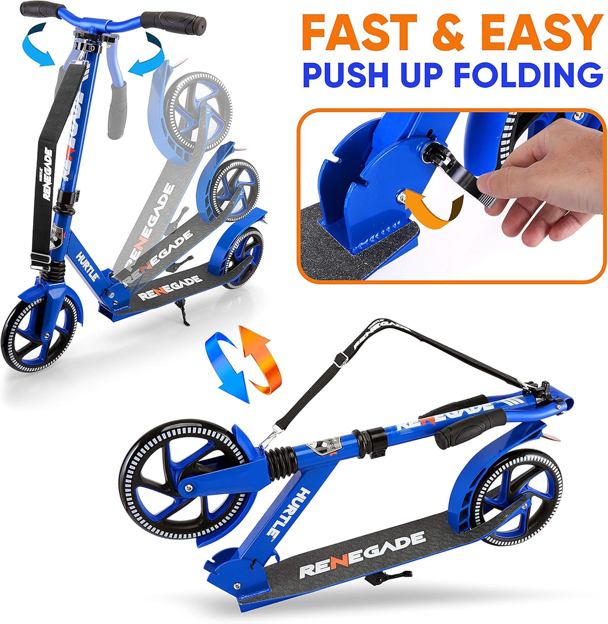 2-Wheel Folding Kick Scooter with Adjustable T-Bar Handlebar W5144