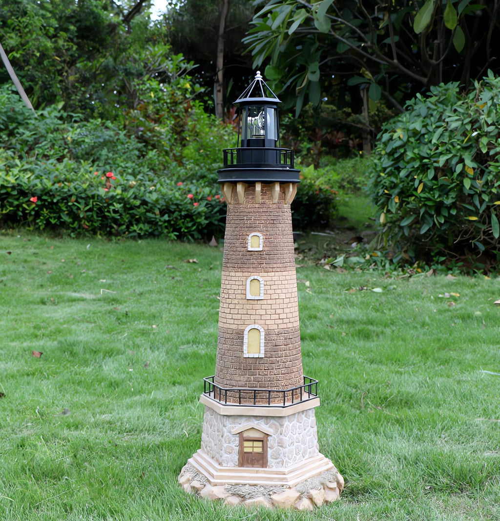 Black Solar Rotating Lighthouse Lamp E5739