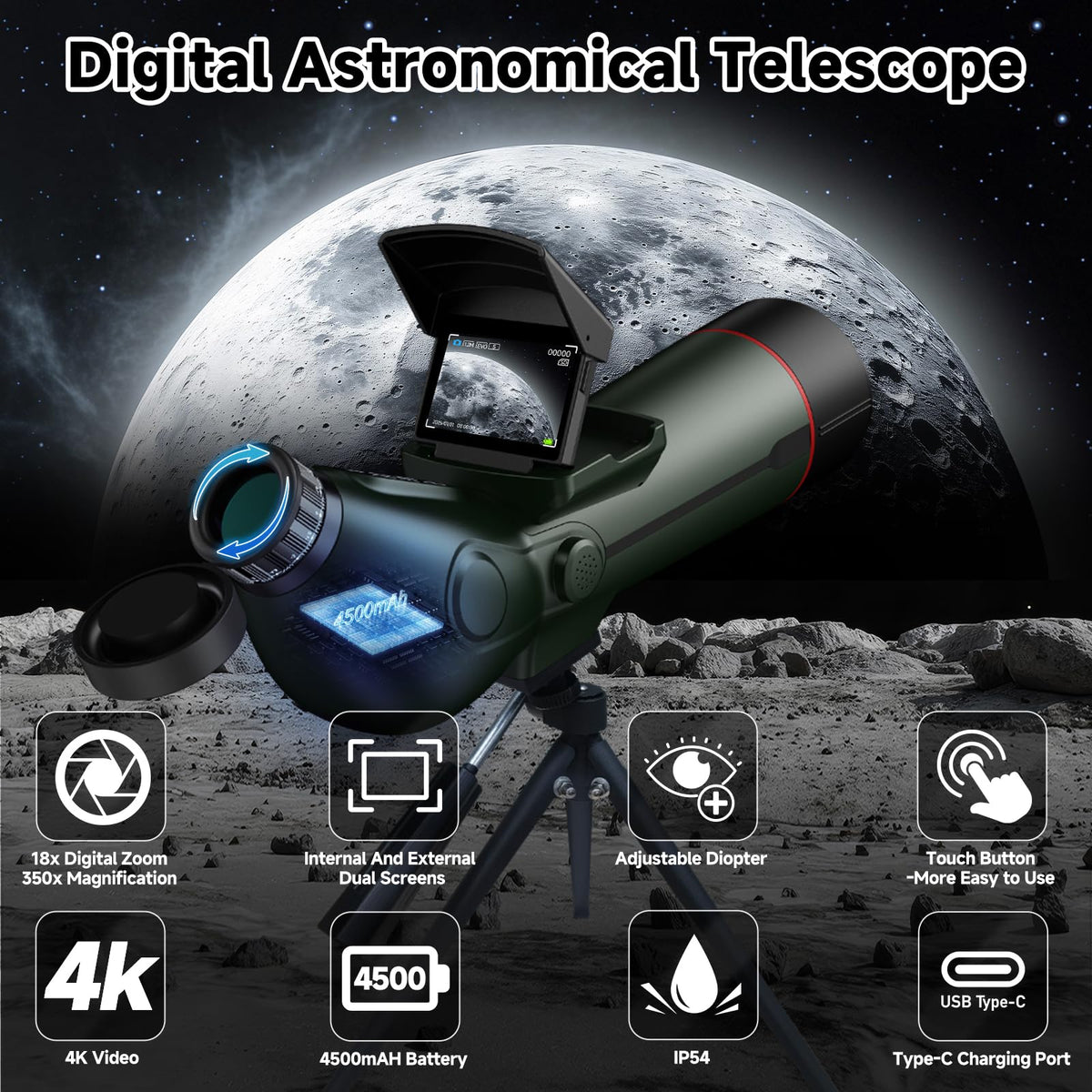 Auto-Focus Portable Digital Electronic Telescope O92894