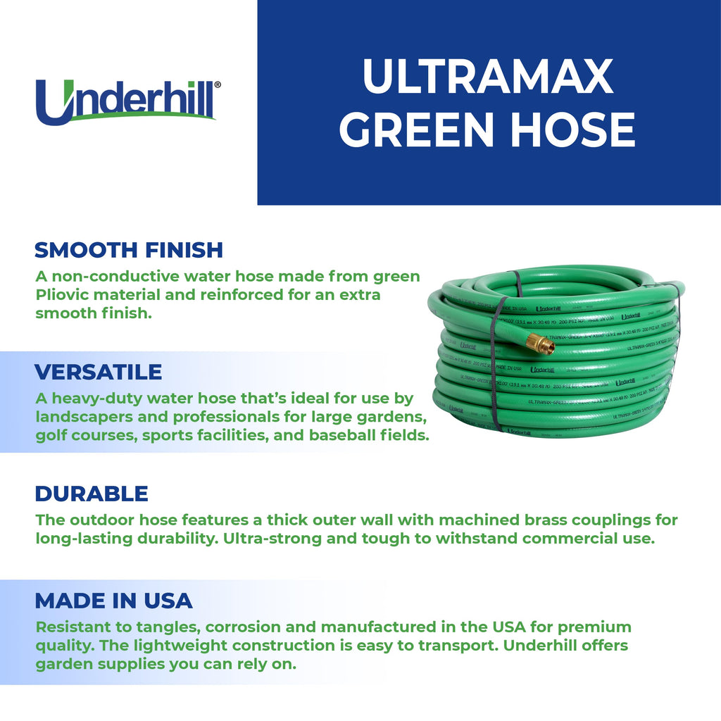 Green 3/4 Inch x 100 ft Garden Water Hose T40910