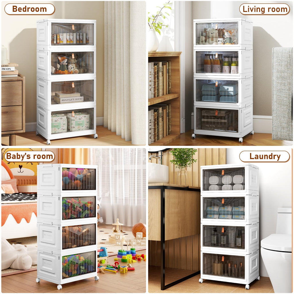 Closet Organizers and Storage with Wheels, 23QT White W68808