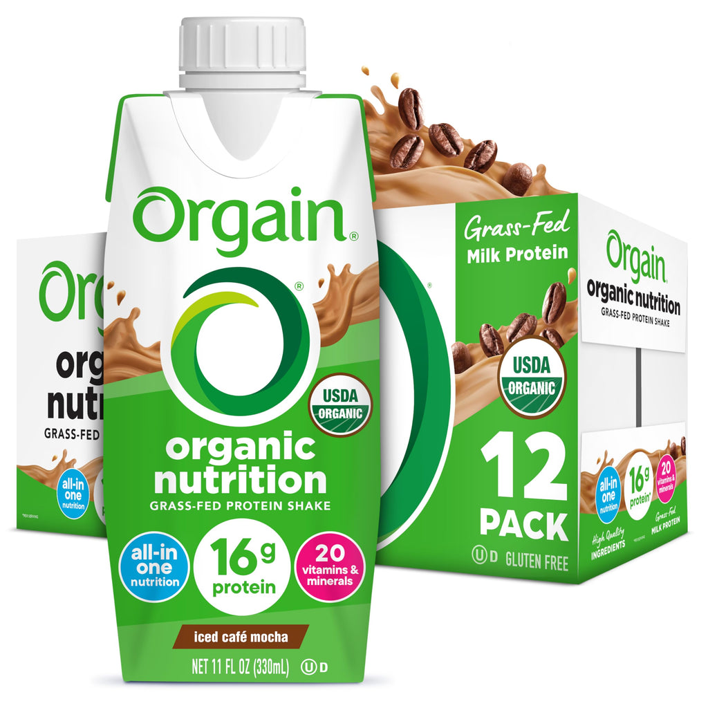 Organic Grass Fed Protein Shake, Café Mocha, 11oz, 12pk E706