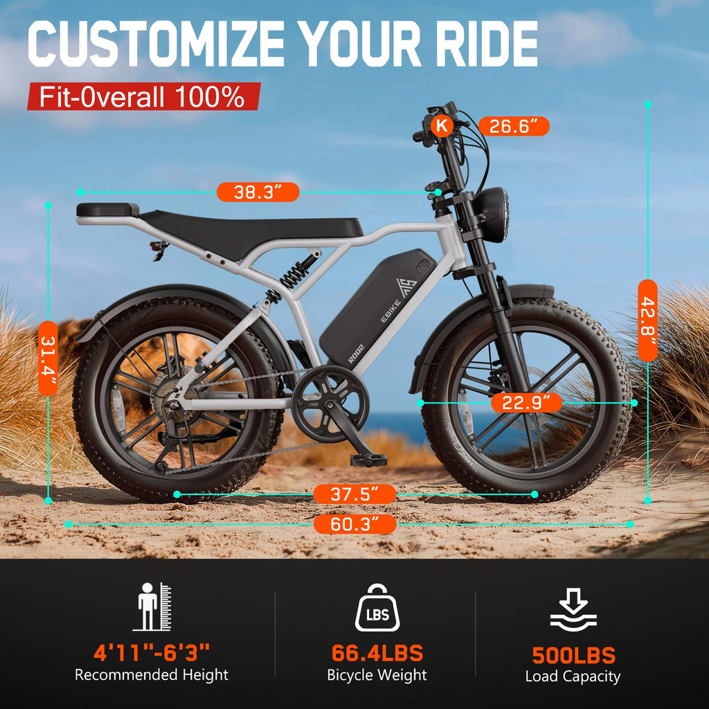 48V 15/25Ah Battery 2000W Peak Motor Electric Bike A3633