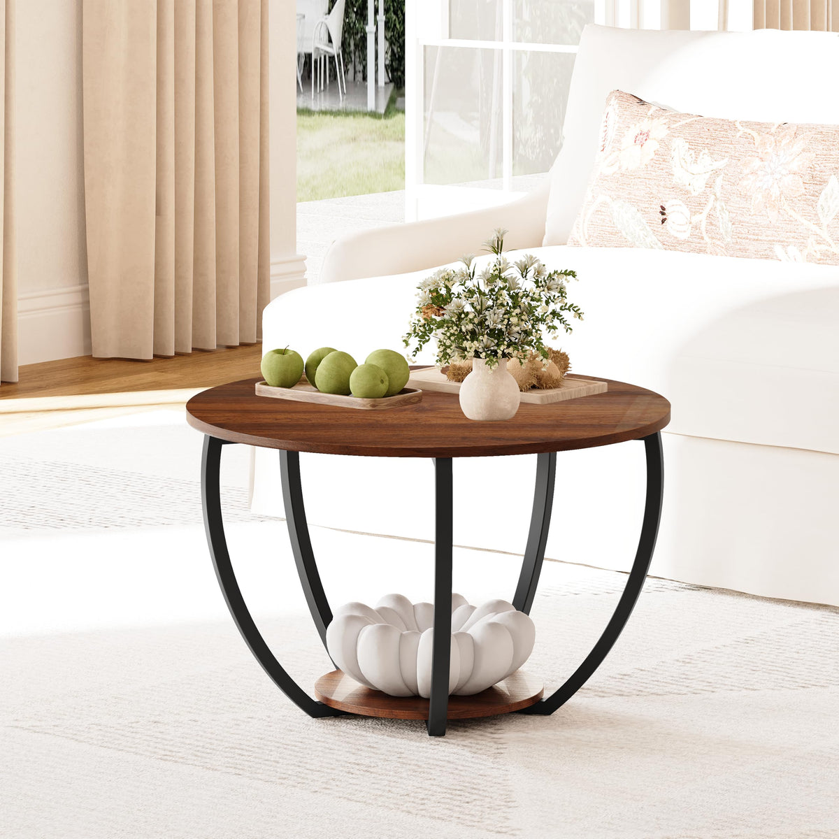 Round Coffee Table with Storage I6818