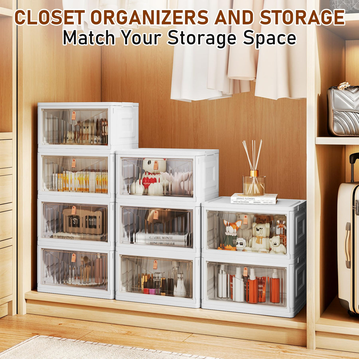 Closet Organizers and Storage with Wheels, 23QT White W68808