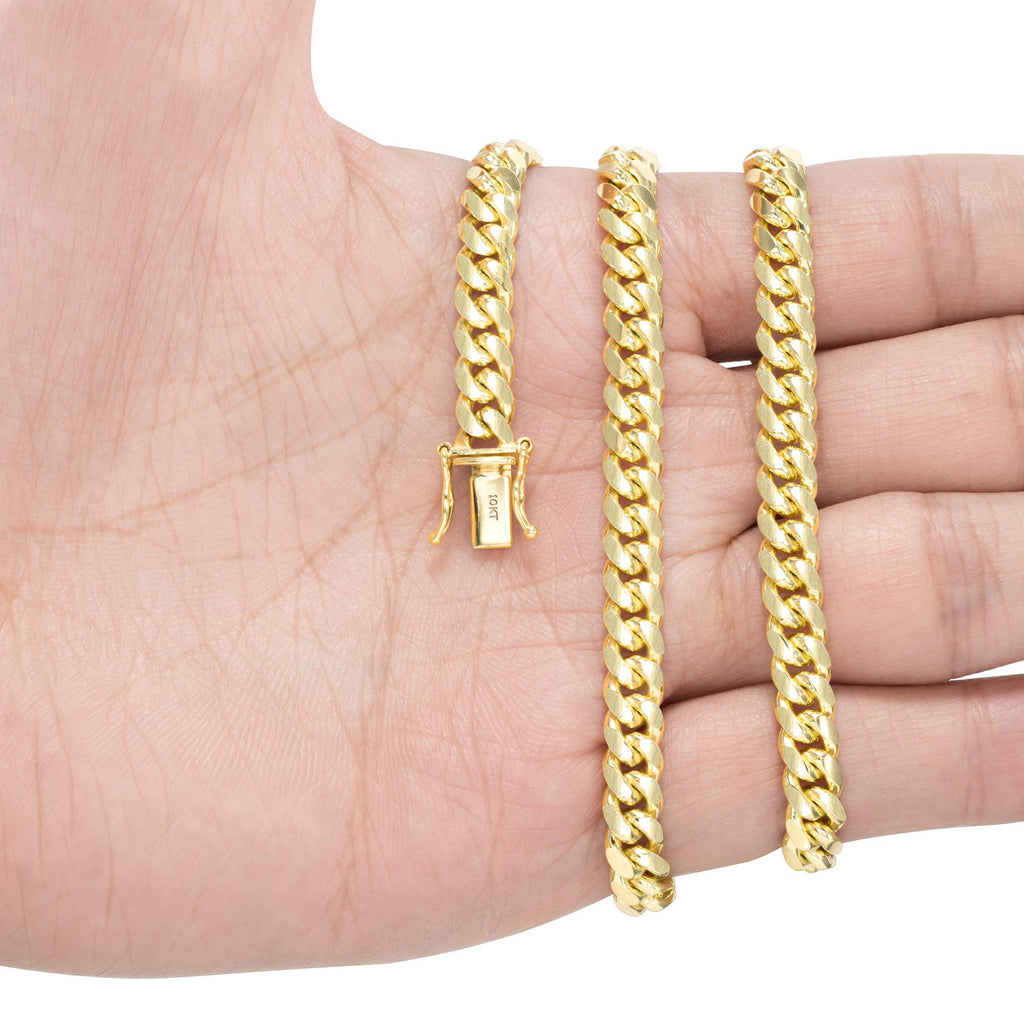 10k Yellow Gold Cuban Link Chain Necklace X34706