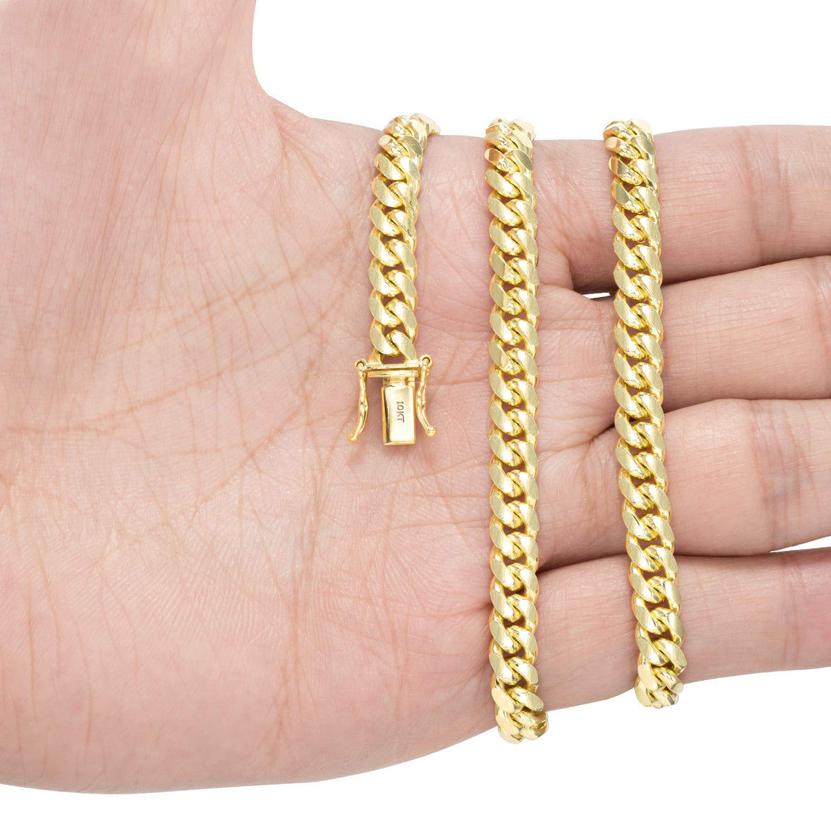 10k Yellow Gold Cuban Link Chain Necklace X34706