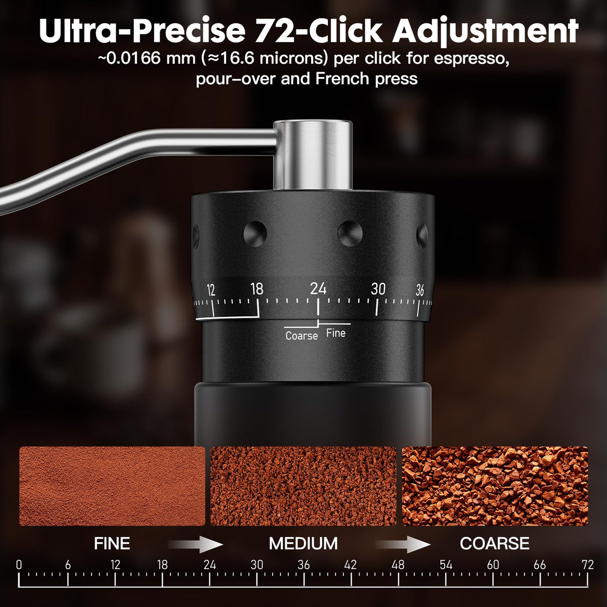 Manual Coffee Grinder 25g Capacity Aluminum Body V82699