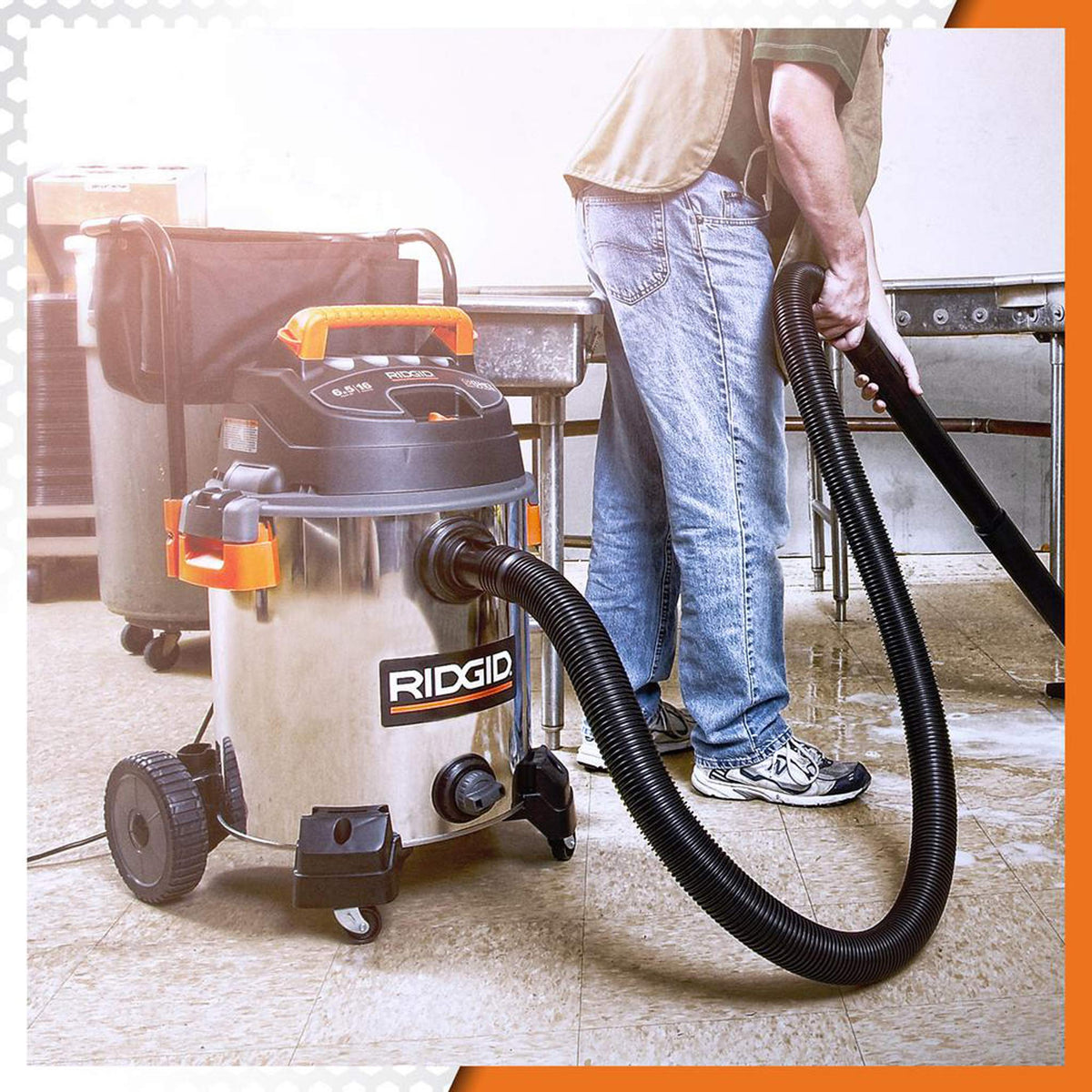 16 Gallon 6.5 Peak HP Stainless Steel Wet Dry Shop Vacuum F30091