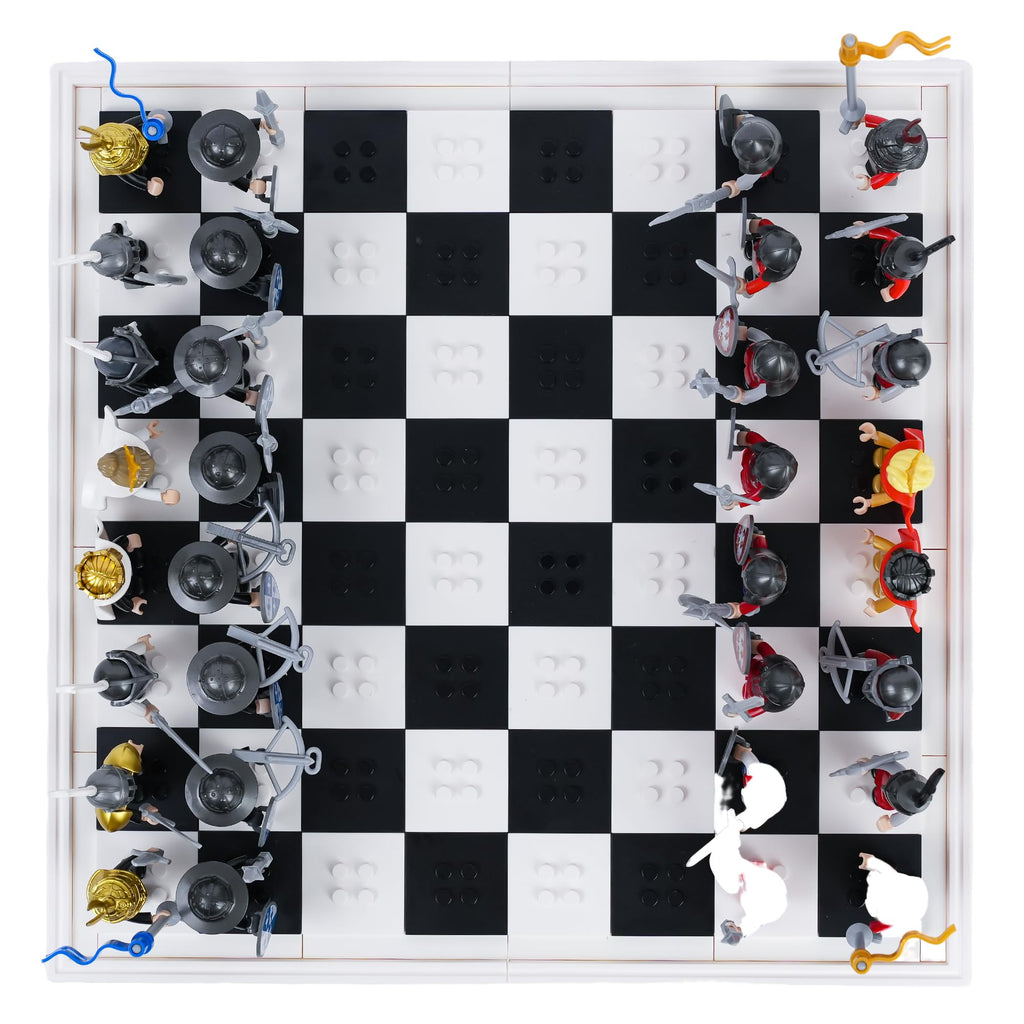 32PCS Medieval Knight Chess Building Blocks Set with Chess Board Q435